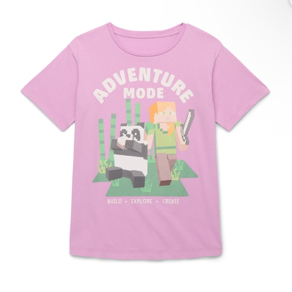 Minecraft pink adventure mode shirt